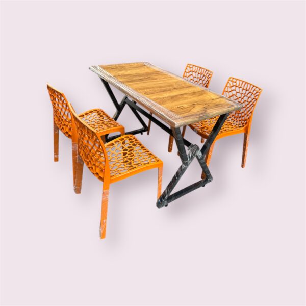 Modern 4-Seater Dining Table and Chair Set - Image 4
