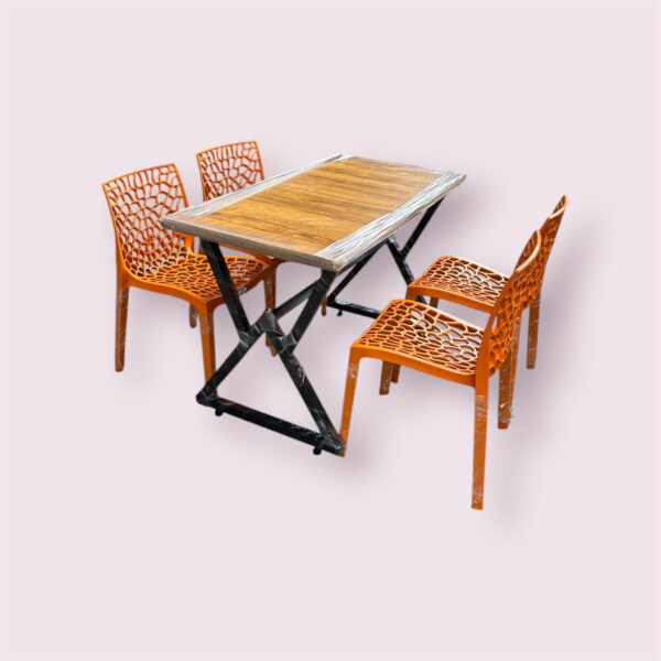 Modern 4-Seater Dining Table and Chair Set - Image 2